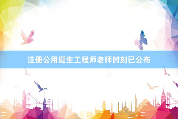 注册公用诞生工程师老师时刻已公布